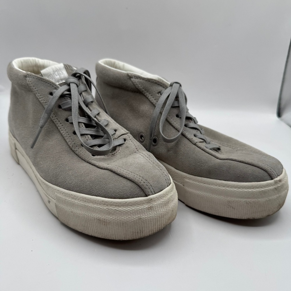 Eytys Mother Suede Mid Top Sneakers Womens 7 37 Grey Platform Lace Up Shoes